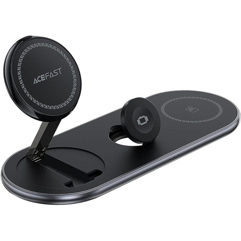Acefast E19 Qi2 3in1 inductive charger for smartphone / headphones / smartwatch - black (15 W), Wireless Charger, Schwar...