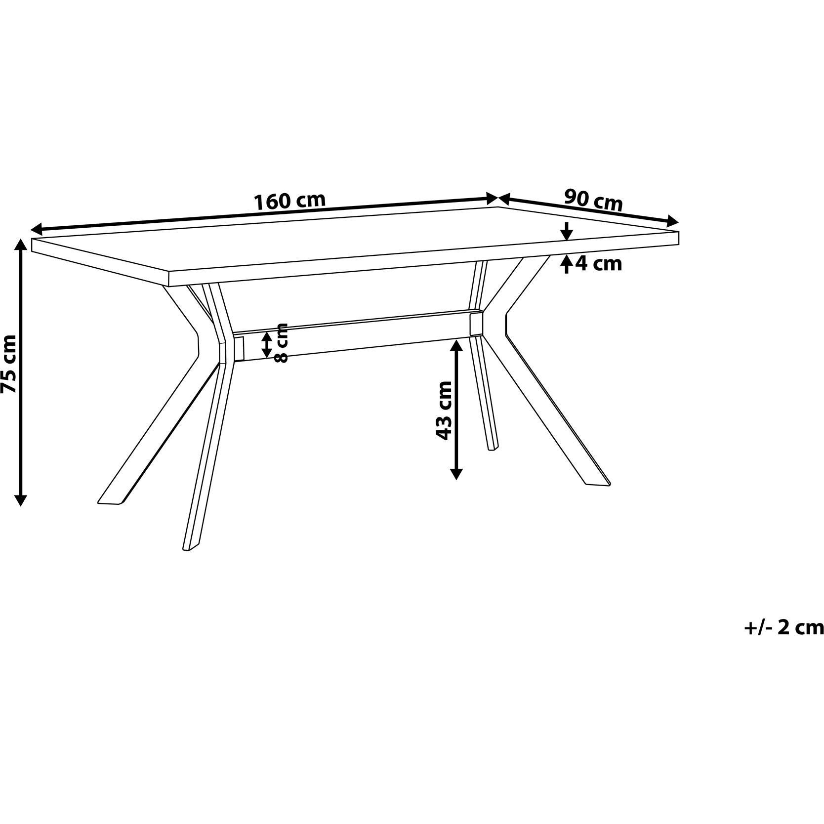 Thumbnail - Beliani, Esstisch, Benson (160 x 90 x 75 cm)