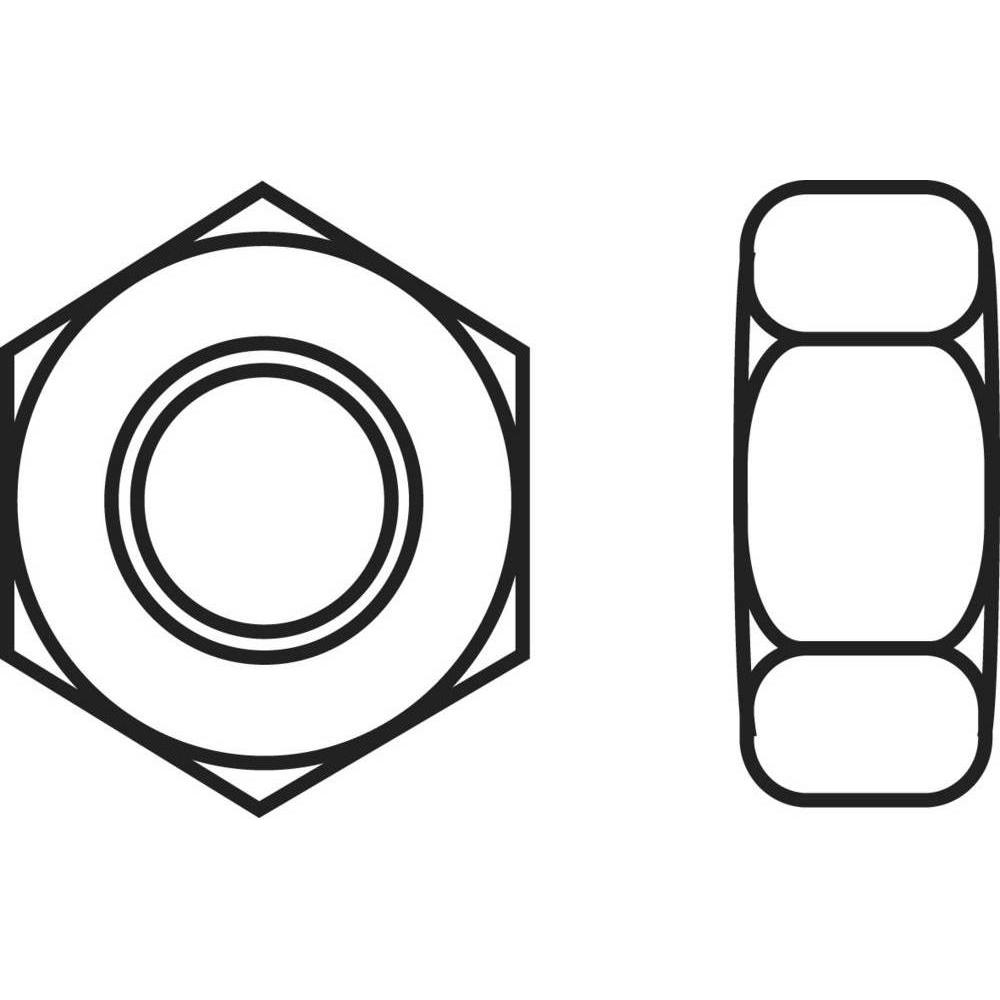 Thumbnail - Toolcraft, Muttern + Unterlegscheiben, Sechskantmuttern (M4)