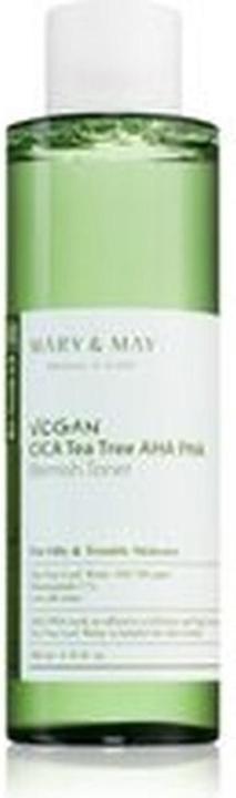Actual product image Mary&May Vegan CICA Tea Tree AHA PHA Toner Soothing & Calming 200ml (Facial cleansing wipes, 200 ml)