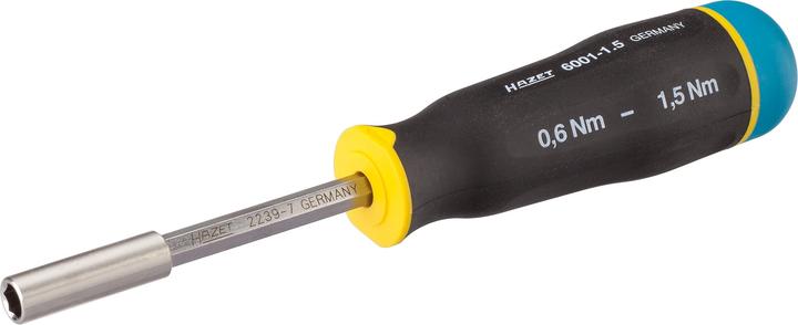 Produktbild HAZET Drehmomentschraubendreher 6001-1.5/3 ∙ Nm min-max: 0.6 - 1.5 Nm ∙ Toleranz: 10% ∙ Sechskant6,… (1/4", 0.60 Nm, 1.50 Nm)