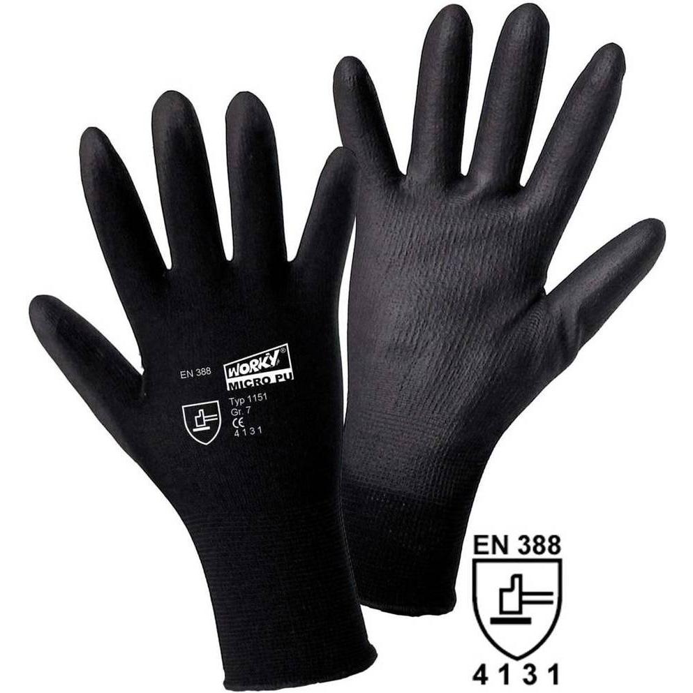 Worky, Schutzhandschuhe, Feinstrickhandschuh MICRO black (7)