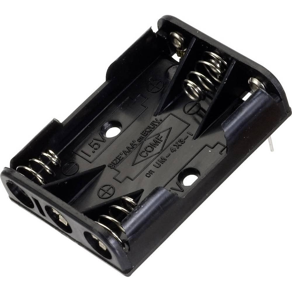 Tru Components Batteriehalter 3x Kontaktpole, Batterie Zubehör, Schwarz
