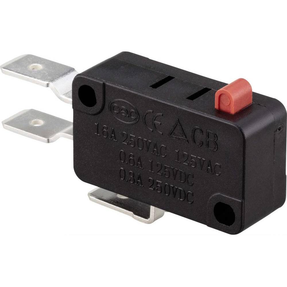Tru Components Microschalter mit Stift KW3-16A-B, Taster + Schalter