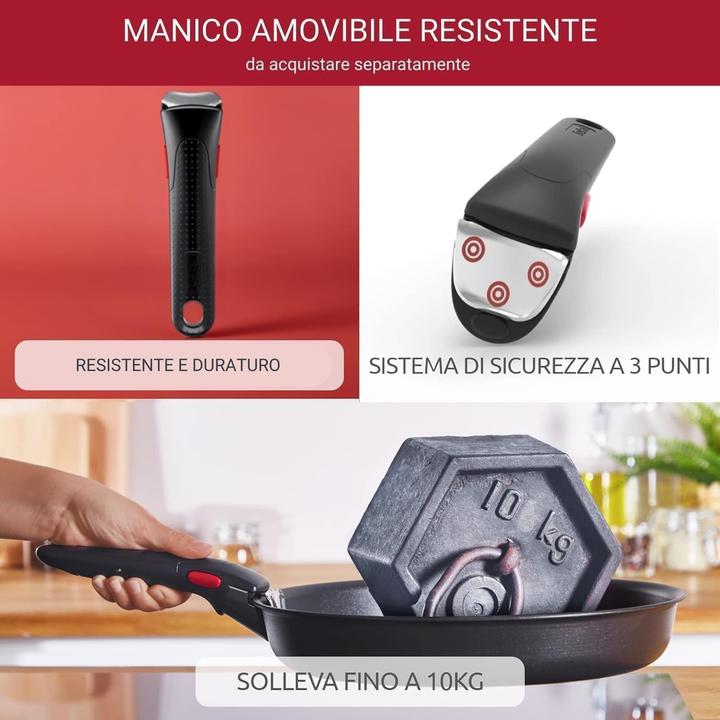 Immagine prodotto Lagostina Set pentole 20 pezzi, compatibile induzione, forno, accessori e coperchi rimovibili (Padella per friggere, Pentola, Acciaio inossidabile)