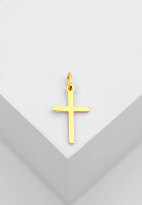 Image du produit Muau Pendant cross or jaune 750, 21x10mm (Or jaune 750/18K)