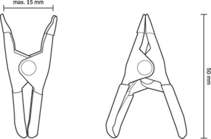 Produktbild Toolcraft Federklemme Metall teilgummiert 50 mm (14 mm)