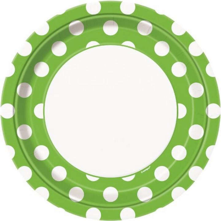 Actual product image Unique Party Paper plate with dot pattern (8 pieces) (8x)
