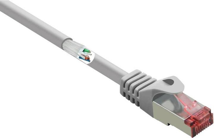 Actual product image Renkforce RF-4724934 RJ45 network cable, patch cable CAT 6 S/FTP 2.00 m Grey with latching nose protection (S/FTP, CAT6, 2 m)