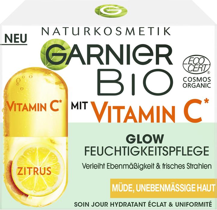 Actual product image Garnier Organic Vitamin C* Glow Moisturizer (50 ml, Day cream)