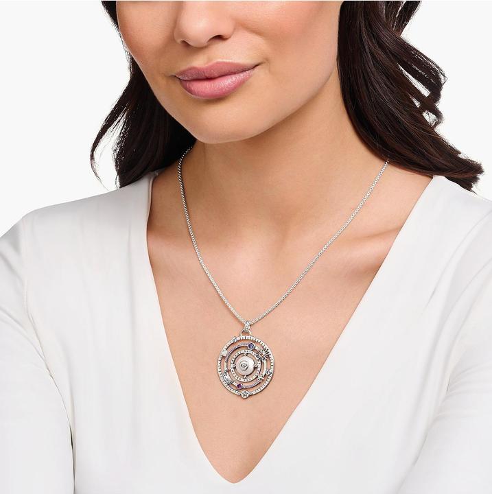 Actual product image Thomas Sabo Pendant hemisphere with eye coloured stones silver blackened (Enamel, 925 silver, Enamel/silver)