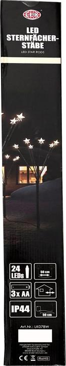 Actual product image Mojawo Set of 4 LED Garden Light Sticks with 24 Stars Battery Operated