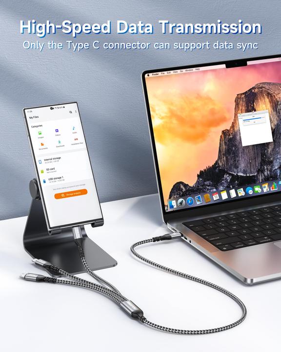 Actual product image Alopini USB C Multi-Ladekabel 3-in-1-Ladekabel Schnellladekabel USB (0.50 m, 100 W)