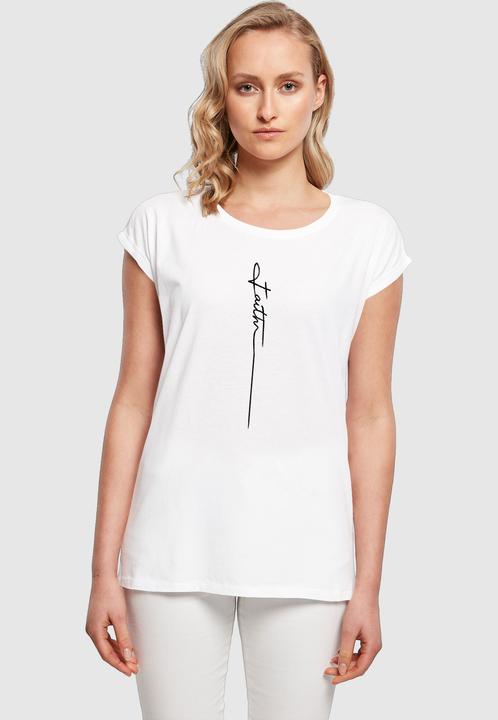 Produktbild Merchcode Ladies Faith Extended Shoulder Tee - 139215 (M)