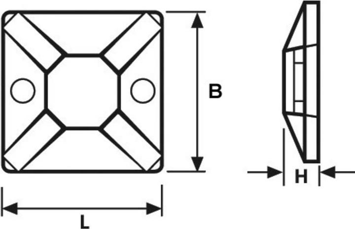 Actual product image HellermannTyton Fixing base screwable/self-adhesive MB, TY