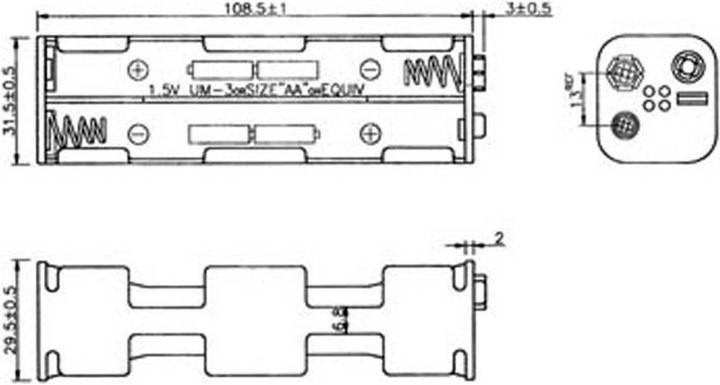 Productafbeelding Velleman Batterijhouder D voor 8x Mignon