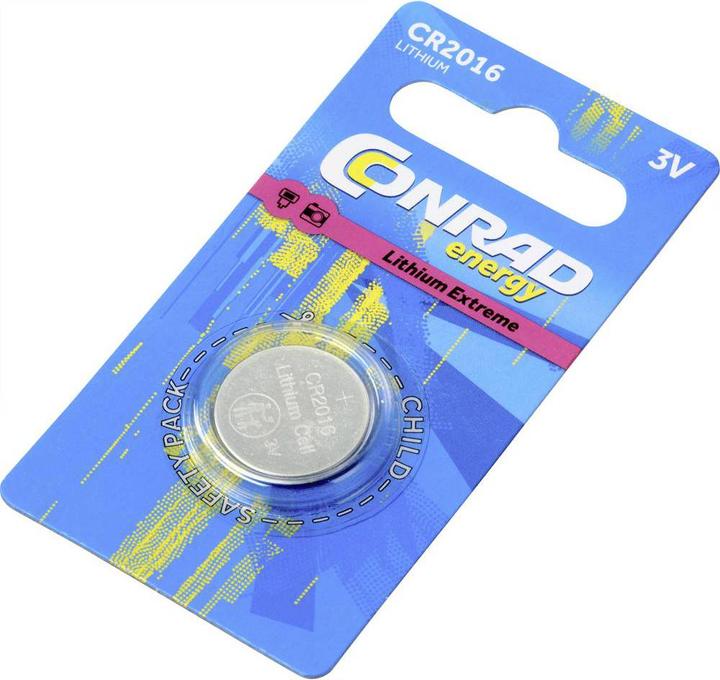 Conrad energy Pile au lithium CR2016 (1 pcs, CR2016, 80 mAh)
