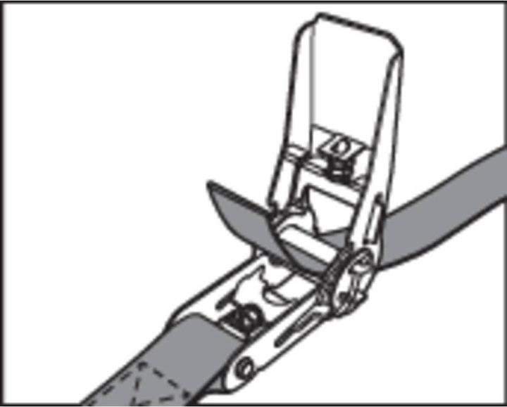 Immagine prodotto Toolcraft Cinghia di tensione con morsetto di fissaggio 5 m x 25 mm, 125 kg