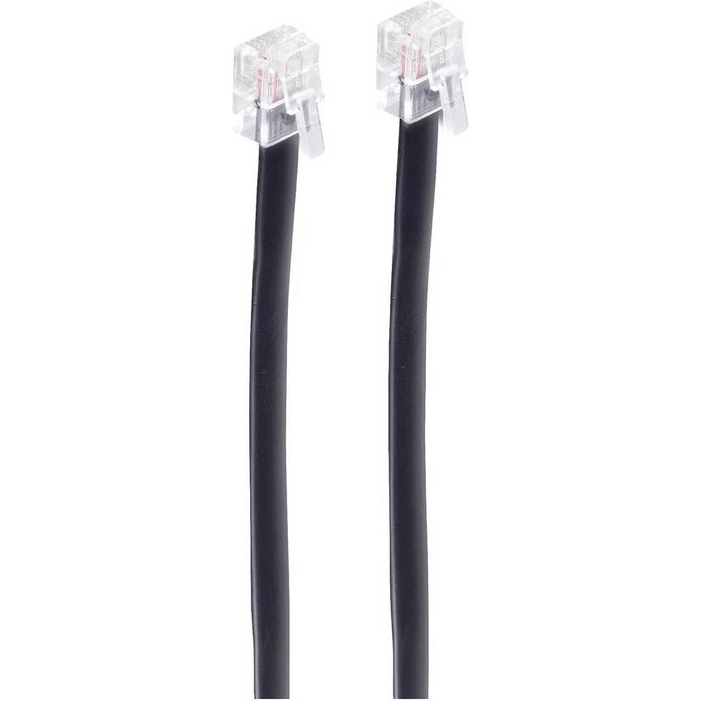 Shiverpeaks BASIC-S Modular-Kabel, RJ12-RJ12 Stecker, 3.0 m Länge: 3.0 m, Farbe: schwarz, 6-adrig, Telefon Zubehör