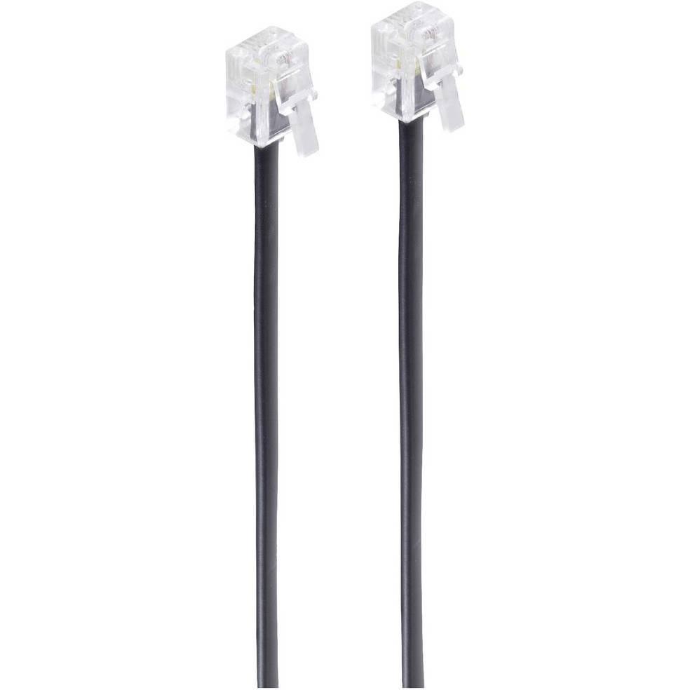 Shiverpeaks -BASIC-S--Modular-Kabel, Western-Stecker 6/4 auf Western-Stecker 6/4, schwarz, 4-adrig, 6,0m, Telefon Zubehö...
