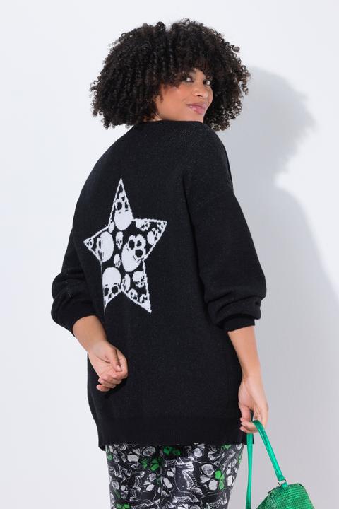 Produktbild Angel of Style Strickjacke, Leo-Totenkopf auf dem Rücken, offene Form (56)