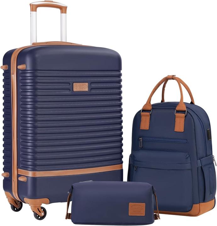 Produktbild Coolife 3-teiliges Hartschalen-Trolley-Set mit Reiserucksack (60 l)