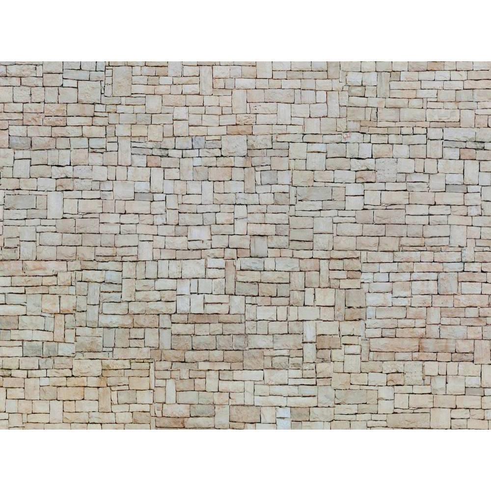 Noch H0 3D-Kartonplatte Kalksteinmauer beige
