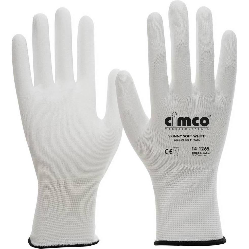 Cimco, Schutzhandschuhe, Arbeitshandschuh Skinny Soft White, Grösse 8/M (8, M)