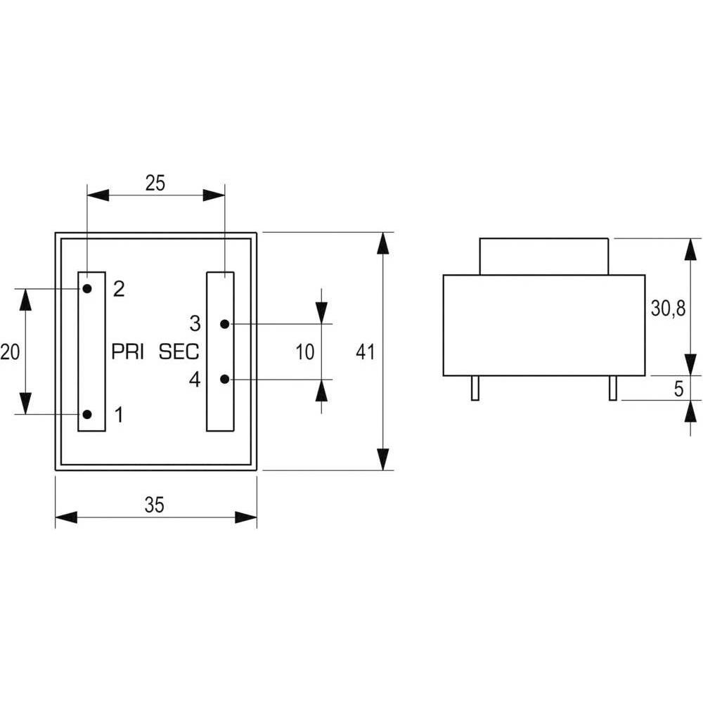 Thumbnail - Block EI 38/13.6 Printtransformator VB 3.2 VA, Transformator