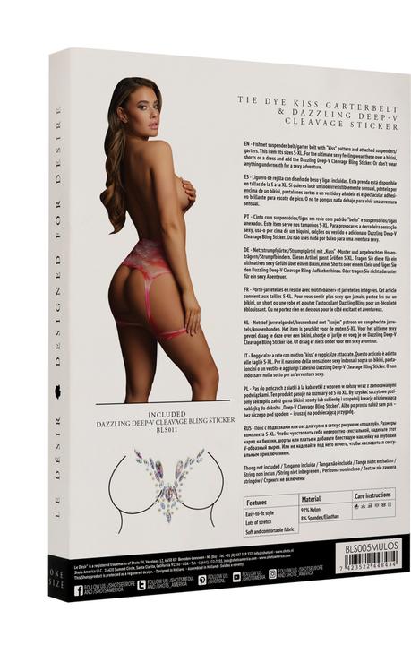 Produktbild Le Désir Tie Dye Kiss Garterbelt & Dazzling Deep-V Cleavage Sticker - O/S (One Size)