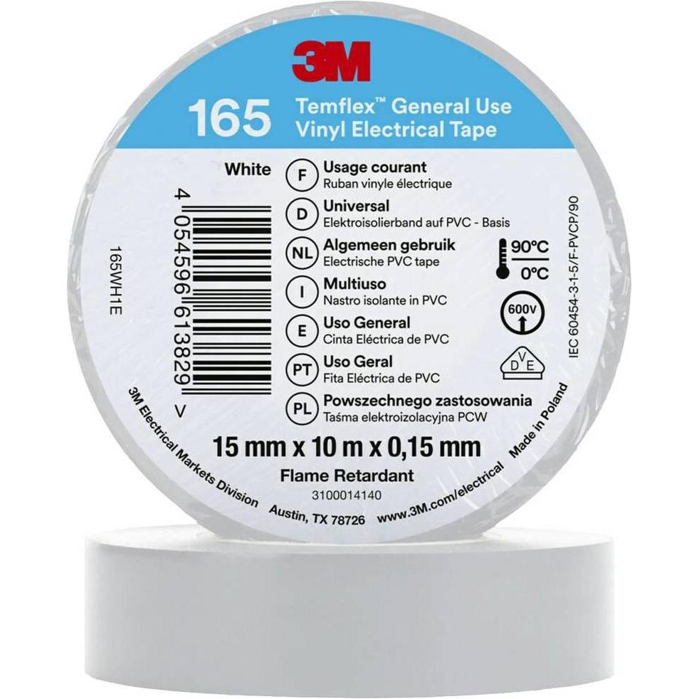 Thumbnail - 3M, Klebeband, Temflex Vinyl-Isolierband 165, 15 mm x 10 m (15 mm)