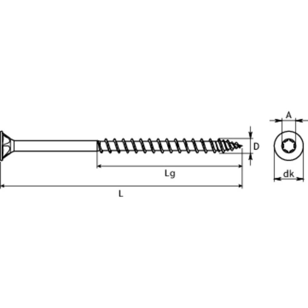 Thumbnail - SWG, Schrauben, HOX Profiholzschraube Senkkopf 4 x 60 mit Bit, Teilgewinde, Edelstahl A2 (20 Schrauben pro Stück)