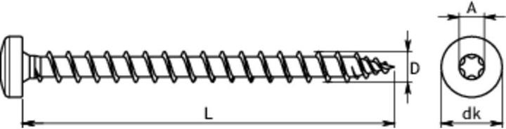 Actual product image SWG HOX professional wood screw Pan Head 5 x 50 with bit, full thread, galvanised (100 Screws per piece)