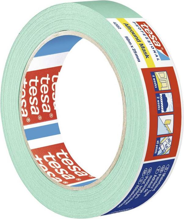 Actual product image tesa PROFESSIONAL 4352 Allround Mask - Painter's masking tape for sharp paint edges 50m:25mm (25 mm)