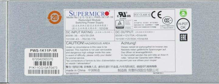 Actual product image Supermicro PWS-1K11P-1R - Power supply (plug-in module) (850 W)