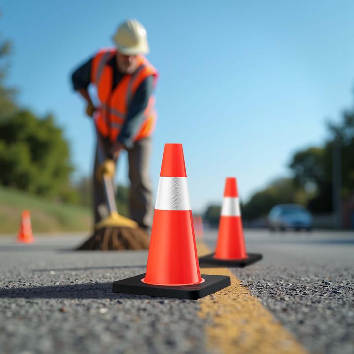 Produktbild Wiltec Verkehrskegel 45cm 2St. Leitkegel Pylon Warnhütchen Warnkegel PVC Gummi