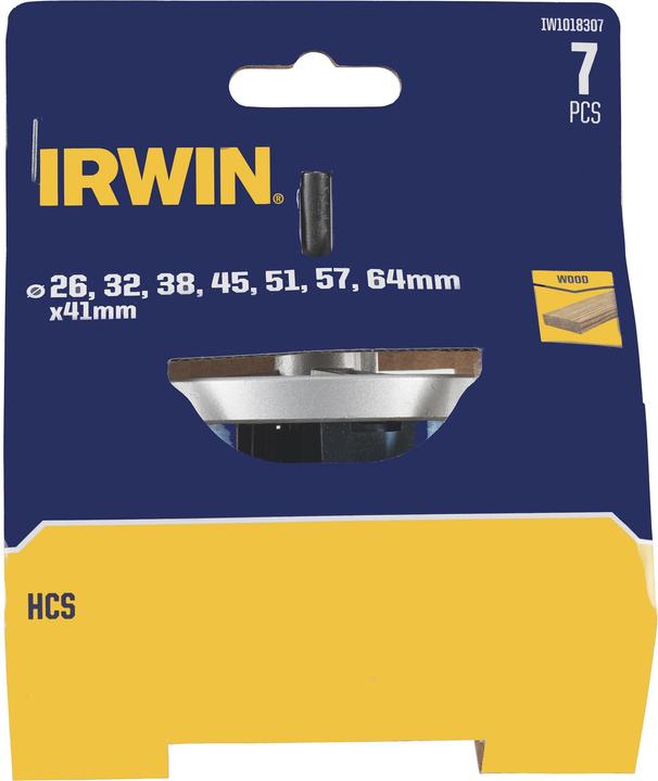 Actual product image Irwin OTWORNICE DO DREWNA HCS 26, 32, 38, 45, 51, 57 i 64mm x 41mm do drewna z trzpieniem mocującym