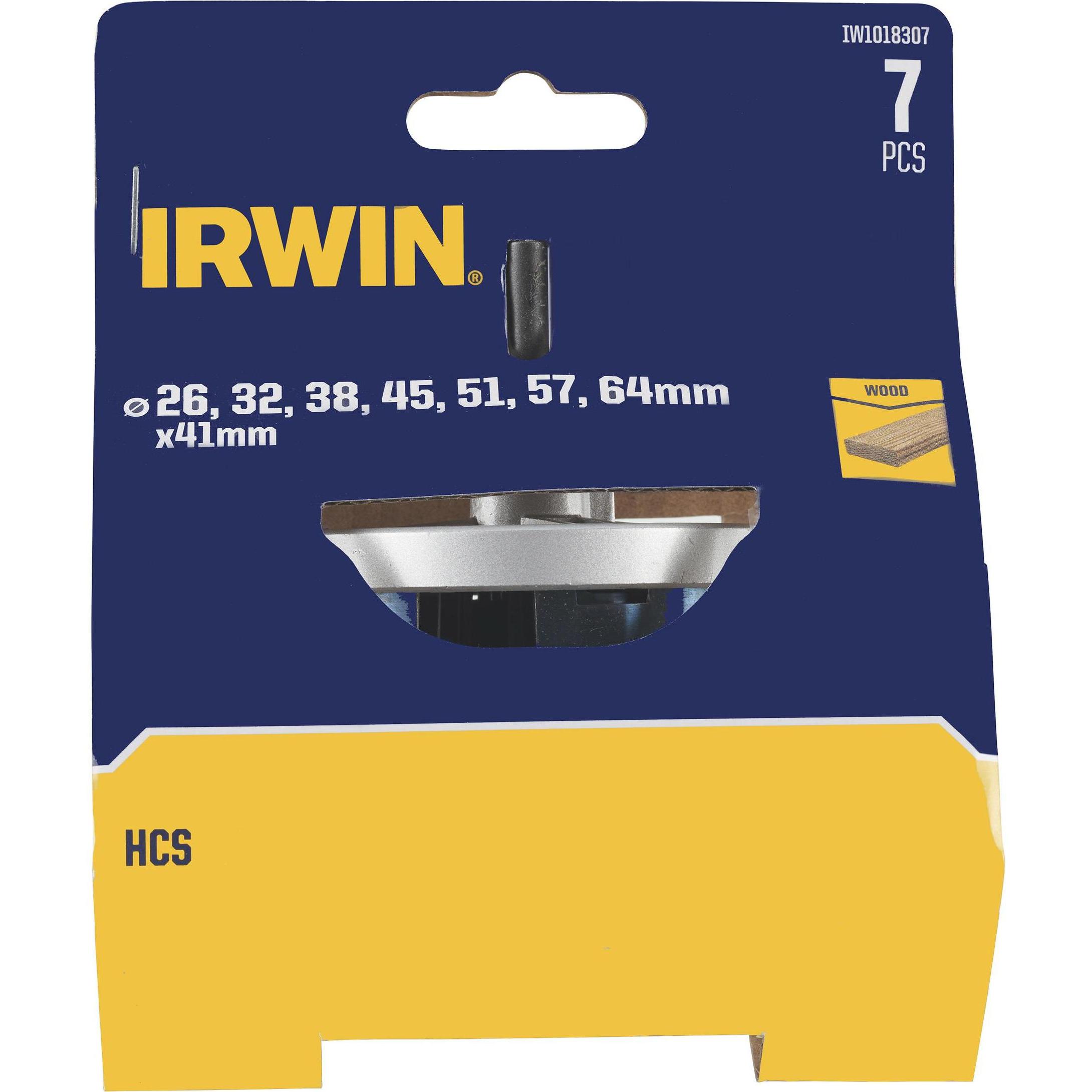 Thumbnail - Irwin, Handsäge, OTWORNICE DO DREWNA HCS 26, 32, 38, 45, 51, 57 i 64mm x 41mm do drewna z trzpieniem mocującym