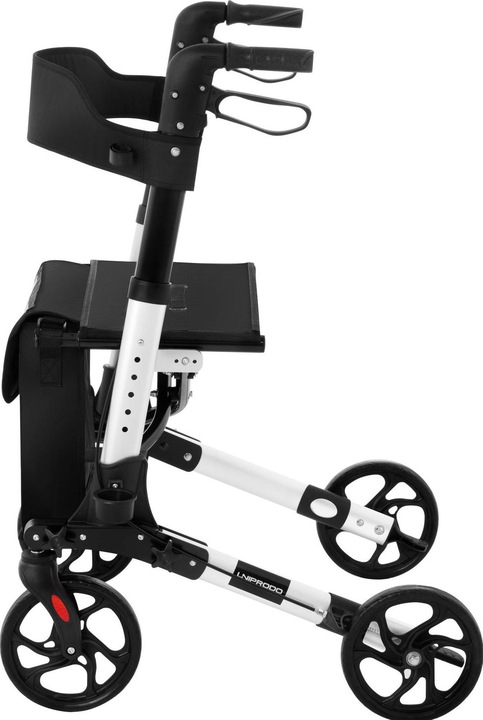 Produktbild Uniprodo Alu Rollator Faltbar Gehilfe Gehwagen Klappbar Leicht Reflektor Tasche Weiss