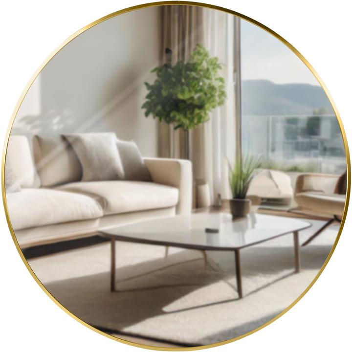 Actual product image CLP Elsie round wall mirror in 4 sizes, for living room, bedroom or bathroom
