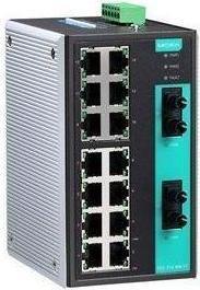 Moxa EDS-316-MM-ST - Unmanaged Ethernet switch with 14 10100BaseT(X) ports, 2 100BaseFX multi-mode po