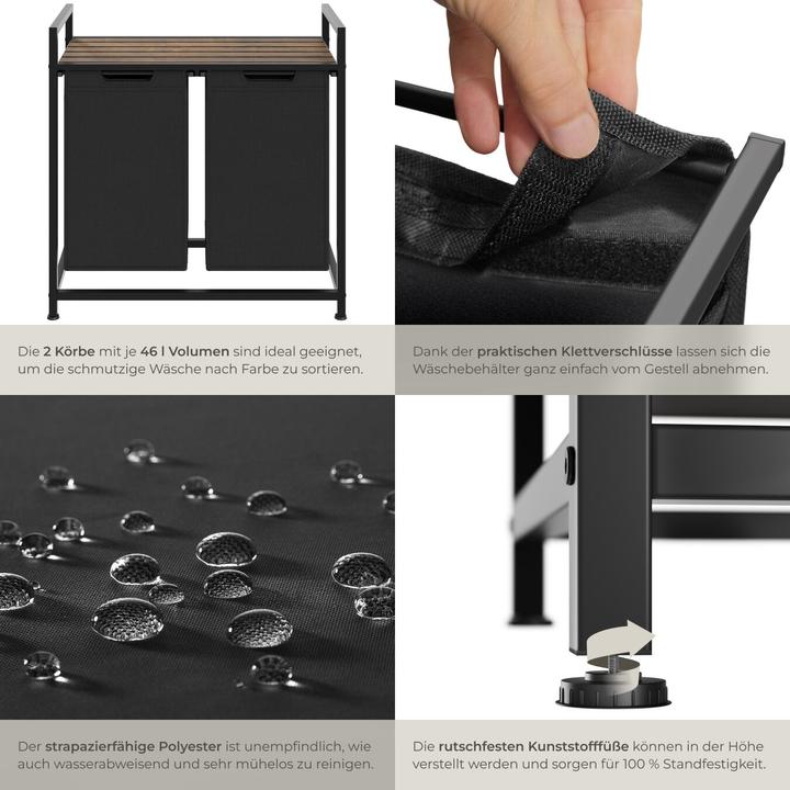 Actual product image tectake Laundry sorter with shelf (46 l)