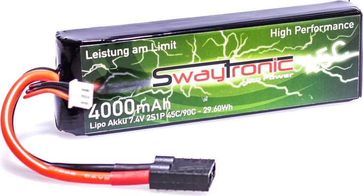 Produktbild Swaytronic SWAY-TRX LiPo 2S 11.1V 4000mAh 45C/90C TRX (7.40 V, 4000 mAh)