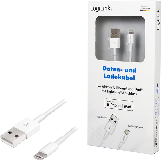 Produktbild LogiLink Lightning - USB A (1 m, USB 2.0)