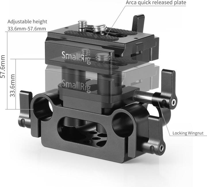 Produktbild SmallRig 2272 Universal 15mm Rail Support System Baseplate