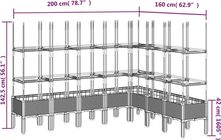Produktbild VidaXL Pflanzkübel mit Rankgitter PP