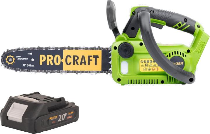 Produktbild Procraft PKA42Libb Akku Kettensäge 20 V 304 mm Brushless + 1x Akku 2,0 Ah - ohne Ladegerät (Akku Kettensäge)