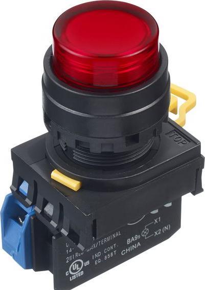 Produktbild Idec YW22mm PBI ext maint 1NO LED 24V red