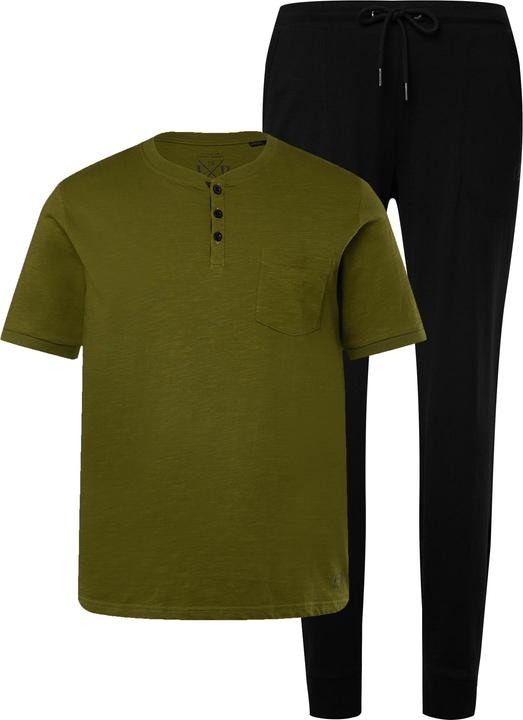 Produktbild JP1880 Schlafanzug, Homewear, OEKO-TEX, Zweiteiler, Henley, lange Hose (4XL)