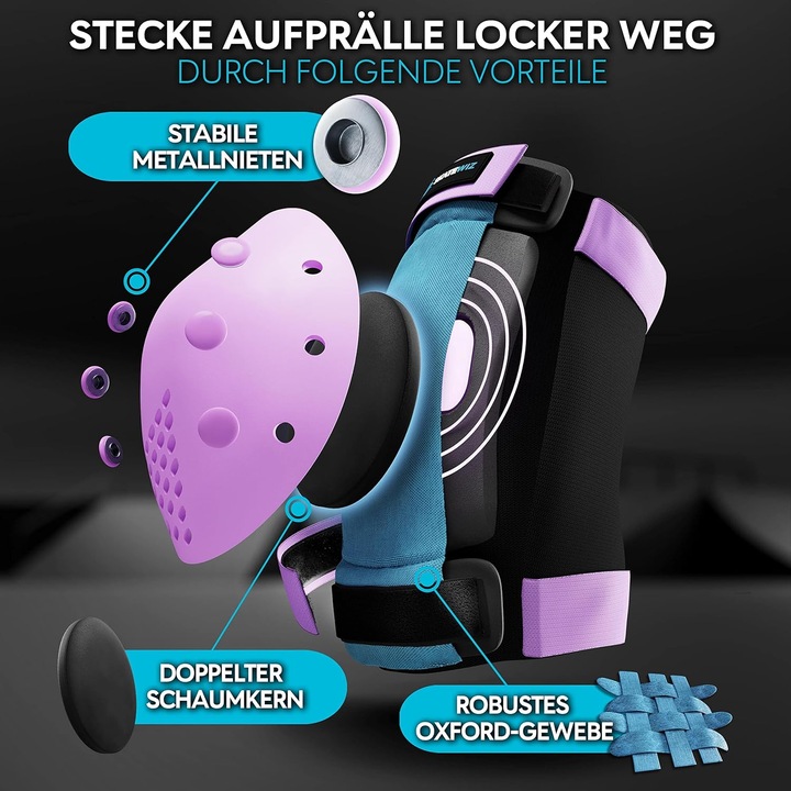 Produktbild Skatewiz Skate Protektoren (L, Ellbogenschoner, Handgelenkschoner, Knieschoner, 6 Stück)